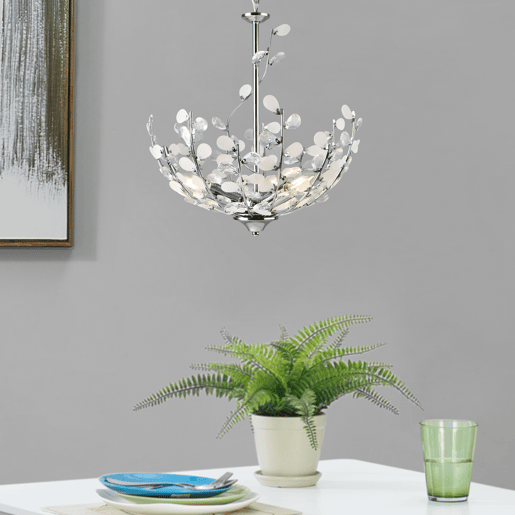 Candeeiro suspenso Ampthill 3xE14 regulável em altura 124xØ37 cm - Cromado lux.pro