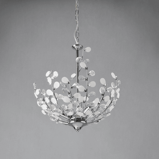 Candeeiro suspenso Ampthill 3xE14 regulável em altura 124xØ37 cm - Cromado lux.pro