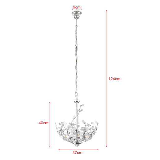 Candeeiro suspenso Ampthill 3xE14 regulável em altura 124xØ37 cm - Cromado lux.pro
