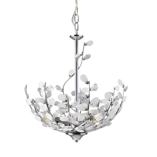 Candeeiro suspenso Ampthill 3xE14 regulável em altura 124xØ37 cm - Cromado lux.pro