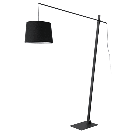 Candeeiro de pé cilíndrico Nesna metálico 185 cm - Preto lux.pro