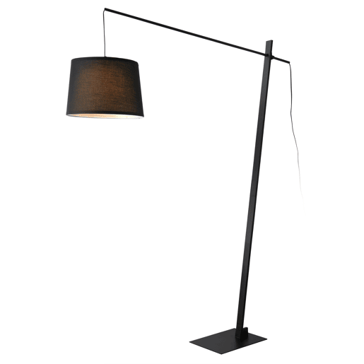 Candeeiro de pé cilíndrico Nesna metálico 185 cm - Preto lux.pro