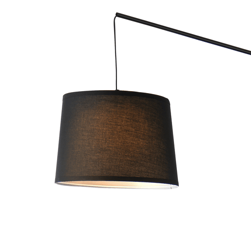 Candeeiro de pé cilíndrico Nesna metálico 185 cm - Preto lux.pro