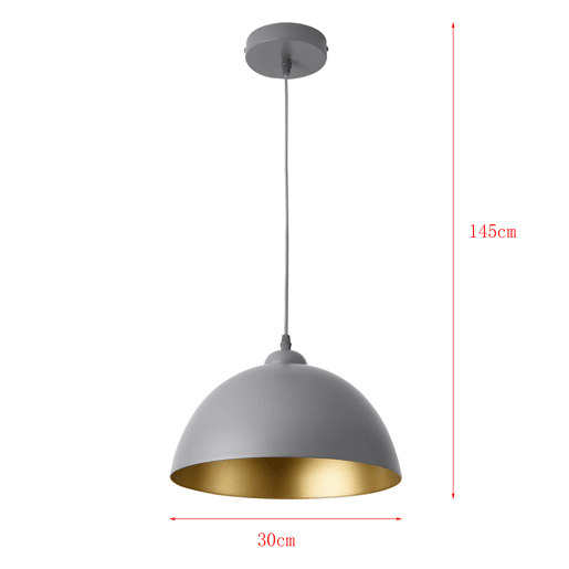 Conjunto de 2 candeeiros suspensos Toulon - 145 x Ø 30 cm - E27 - 60W - Metal - Branco e dourado lux.pro.