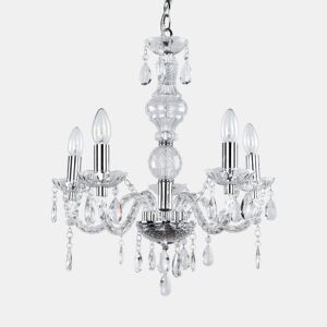 Candelabro - 150 x Ø 52 cm - 5 x E14 - Metal, Plástico cromado lux.pro.