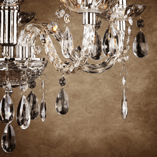 Candelabro - 150 x Ø 52 cm - 5 x E14 - Metal, Plástico cromado lux.pro.