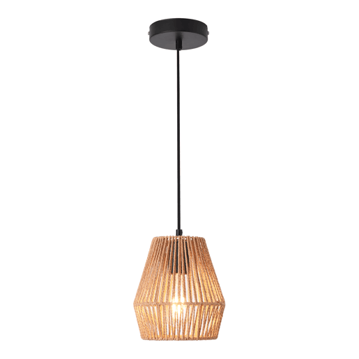 Candeeiro suspenso Liverpool metal + corda 160 x Ø 18 cm - Preto e Bege lux.pro lux.pro.