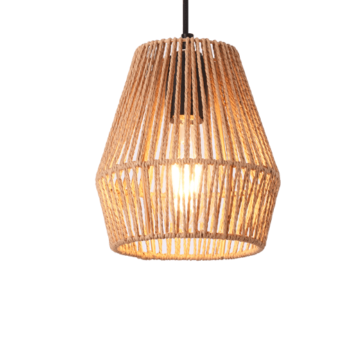 Candeeiro suspenso Liverpool metal + corda 160 x Ø 18 cm - Preto e Bege lux.pro lux.pro.