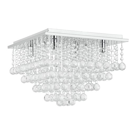 lux.pro Candeeiro de teto com cristais sintéticos brilhantes - (4 x G9) - Iluminação suspensa