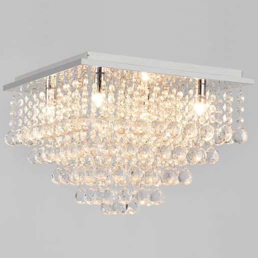 lux.pro Candeeiro de teto com cristais sintéticos brilhantes - (4 x G9) - Iluminação suspensa