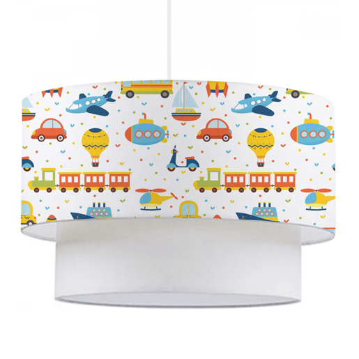 Candeeiro pendente para crianças Lurgan 1xE27 20 W motivo de transporte tecido plástico 70xØ30 cm multicolor lux.pro lux.pro.