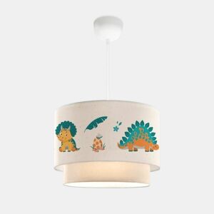 Candeeiro pendente para crianças Lurgan 1xE27 20 W motivo dinossauro tecido plástico 70xØ30 cm multicolor lux.pro lux.pro.