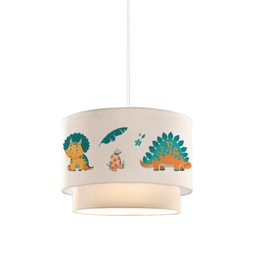 Candeeiro pendente para crianças Lurgan 1xE27 20 W motivo dinossauro tecido plástico 70xØ30 cm multicolor lux.pro lux.pro.