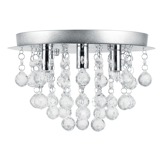 Candeeiro de teto - metal, vidro artificial (3 x G9) 20 x Ø28 cm cromadoprateado lux.pro.