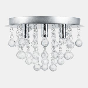 Candeeiro de teto - metal, vidro artificial (3 x G9) 20 x Ø28 cm cromadoprateado lux.pro.