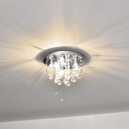 Candeeiro de teto - metal, vidro artificial (3 x G9) 20 x Ø28 cm cromadoprateado lux.pro.