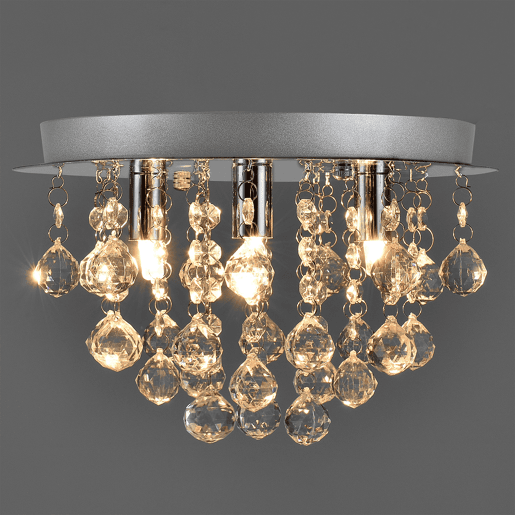 Candeeiro de teto - metal, vidro artificial (3 x G9) 20 x Ø28 cm cromadoprateado lux.pro.