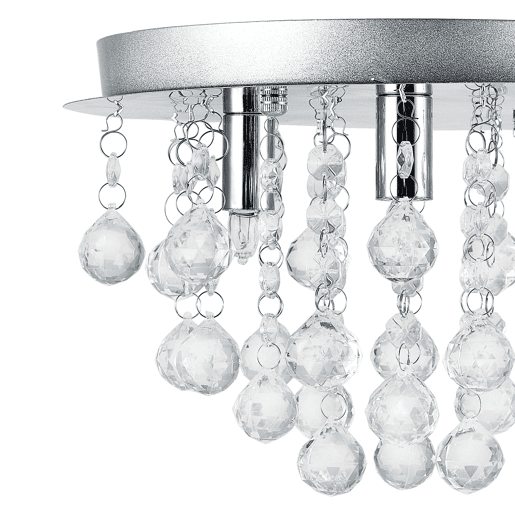 Candeeiro de teto - metal, vidro artificial (3 x G9) 20 x Ø28 cm cromadoprateado lux.pro.