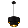 Candeeiro suspenso Lopar - E27 - 60W - Tecido metálico - 149 x Ø 30 cm Preto e dourado lux.pro lux.pro.