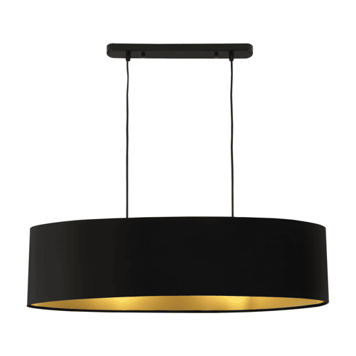 lux.pro Candeeiro suspenso - Moderno - Design - Altura 132 cm - Iluminação de interior - Luz eficaz - Preto - 2x E27
