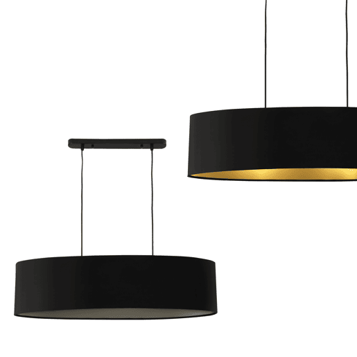 lux.pro Candeeiro suspenso - Moderno - Design - Altura 132 cm - Iluminação de interior - Luz eficaz - Preto - 2x E27