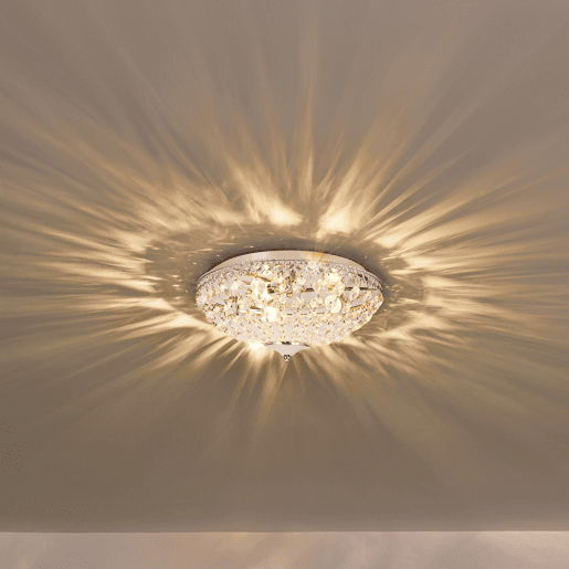 Candeeiro de teto lux.pro - Candeeiro suspenso - Sparkling Art Crystals (3 x E14) - cromado