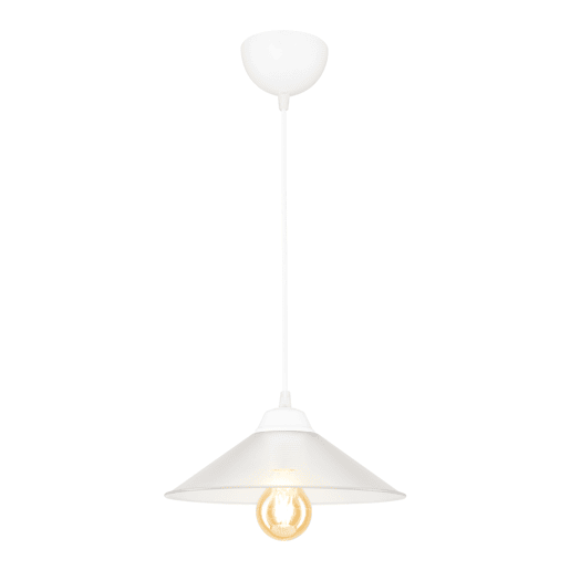 Candeeiro suspenso Hereford 1 x E27 20 W plástico ABS 7 x 26 cm branco  transparente lux.pro.