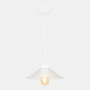 Candeeiro suspenso Hereford 1 x E27 20 W plástico ABS 7 x 26 cm branco  transparente lux.pro.