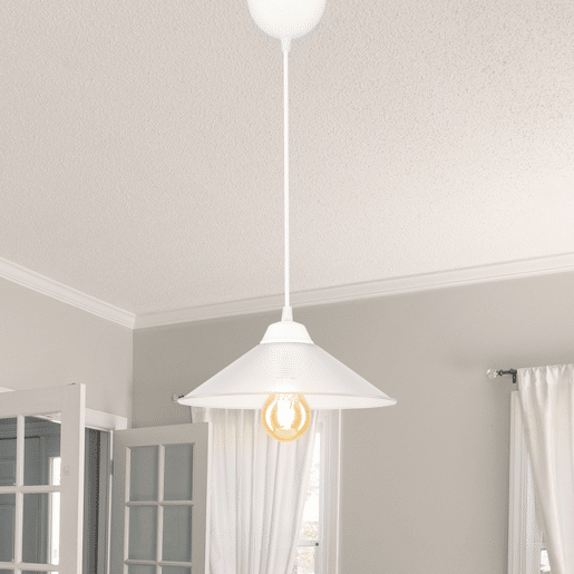 Candeeiro suspenso Hereford 1 x E27 20 W plástico ABS 7 x 26 cm branco  transparente lux.pro.