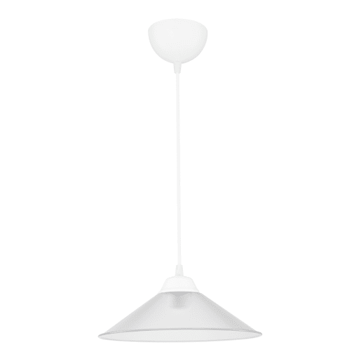 Candeeiro suspenso Hereford 1 x E27 20 W plástico ABS 7 x 26 cm branco  transparente lux.pro.