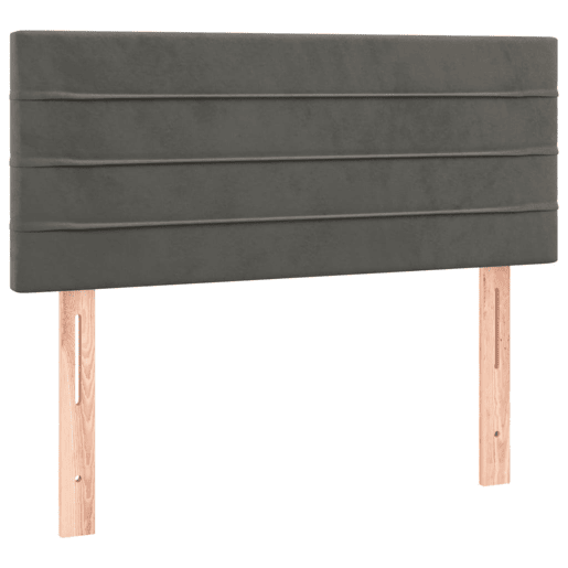 vidaXL Cabeceira de cama c luzes LED veludo 80x5x7888cm cinza-escuro