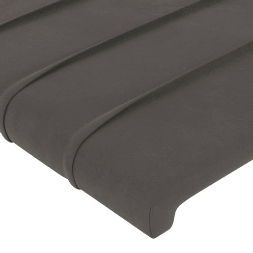 vidaXL Cabeceira de cama c luzes LED veludo 80x5x7888cm cinza-escuro