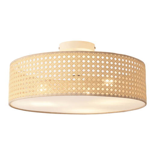 Candeeiro de teto Ascot abajur cilíndrico em plástico 20xØ45 cm - efeito Rattan lux.pro