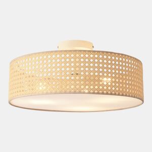 Candeeiro de teto Ascot abajur cilíndrico em plástico 20xØ45 cm - efeito Rattan lux.pro
