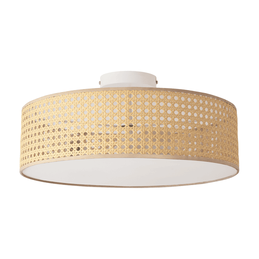 Candeeiro de teto Ascot abajur cilíndrico em plástico 20xØ45 cm - efeito Rattan lux.pro