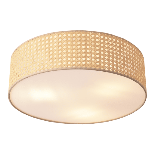 Candeeiro de teto Ascot abajur cilíndrico em plástico 20xØ45 cm - efeito Rattan lux.pro