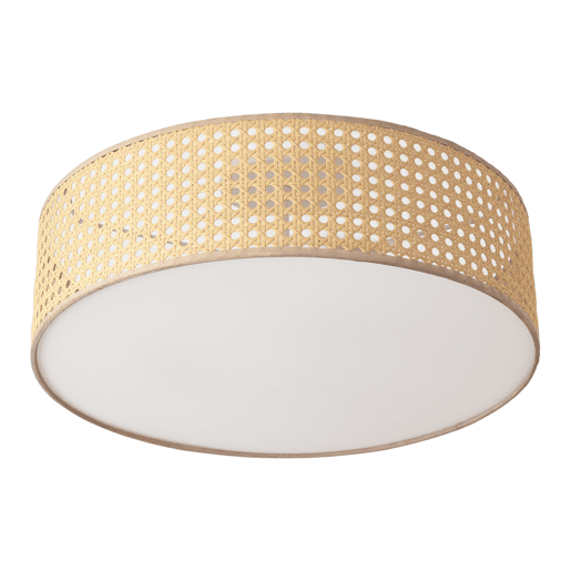 Candeeiro de teto Ascot abajur cilíndrico em plástico 20xØ45 cm - efeito Rattan lux.pro