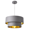 Candeeiro suspenso Lopar - E27 - 60W - Tecido metálico - 149 x Ø 40 cm Cinzento e dourado lux.pro lux.pro.