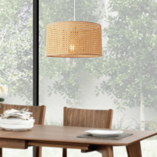 Candeeiro suspenso Shrewsbury ajustável em altura metal + plástico 1 x E27 160 x Ø 32 cm - Branco e Bege lux.pro lux.pro.