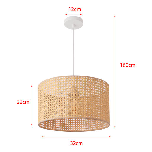 Candeeiro suspenso Shrewsbury ajustável em altura metal + plástico 1 x E27 160 x Ø 32 cm - Branco e Bege lux.pro lux.pro.