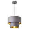 Candeeiro suspenso Lopar - E27 - 60W - Tecido metálico - 149 x Ø 30 cm Cinzento e dourado lux.pro lux.pro.