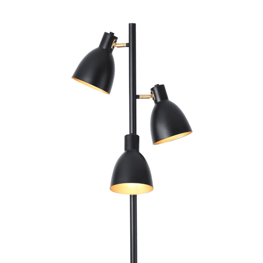 Candeeiro de pé Witney 3x E14 40W metal 154xØ25 cm - PretoDourado lux.pro