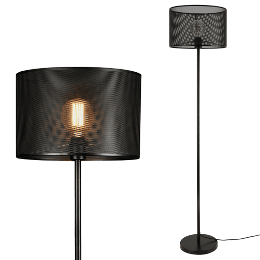 lux.pro Candeeiro de pé Arensburg - 153 x ø 35 cm - Candeeiro de pé - Design moderno - Preto