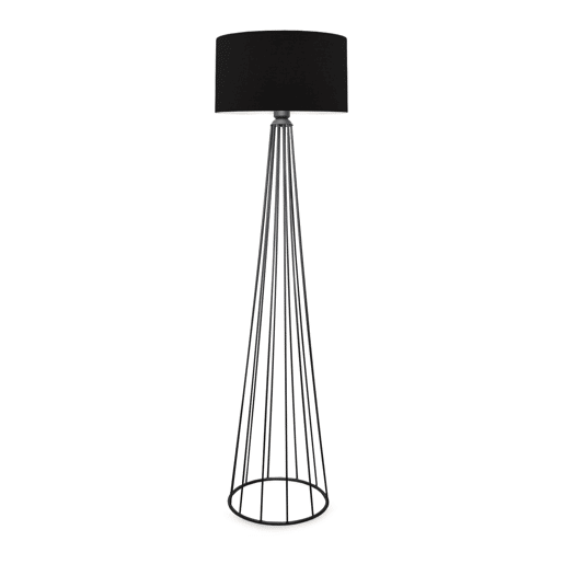 Candeeiro de pé Neath 1xE27 20 W tecido metálico 21 x Ø 38 cm preto  antracite lux.pro.