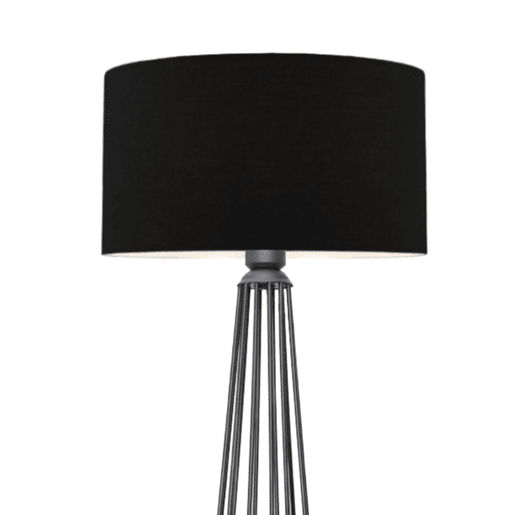 Candeeiro de pé Neath 1xE27 20 W tecido metálico 21 x Ø 38 cm preto  antracite lux.pro.