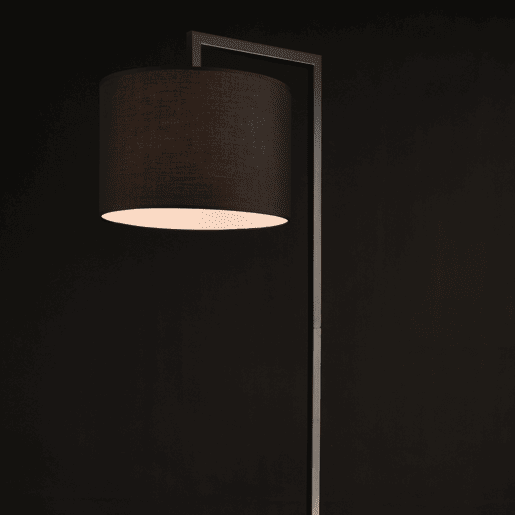 Candeeiro de pé Düsseldorf - 161 x Ø 35 cm - 1 x E27 - Tecido metálico - Preto lux.pro.