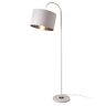 Candeeiro de pé Toledo - 173 x Ø 35 cm - 1xE27 - Abajur giratório - Tecido metálico - branco lux.pro lux.pro