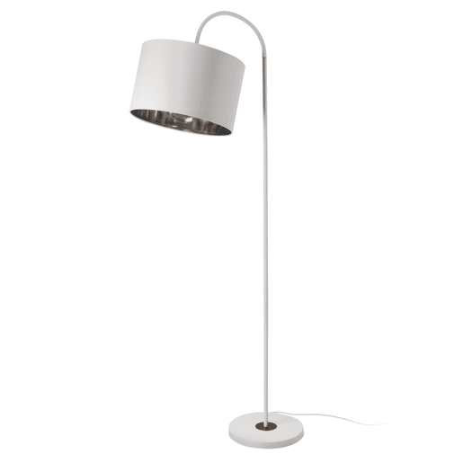 Candeeiro de pé Toledo - 173 x Ø 35 cm - 1xE27 - Abajur giratório - Tecido metálico - branco lux.pro lux.pro