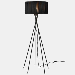 lux.pro Candeeiro de pé 'Black Mikado' - sem lâmpada - E27  60 W  230 V - Preto (155cm - 48 cm) - design