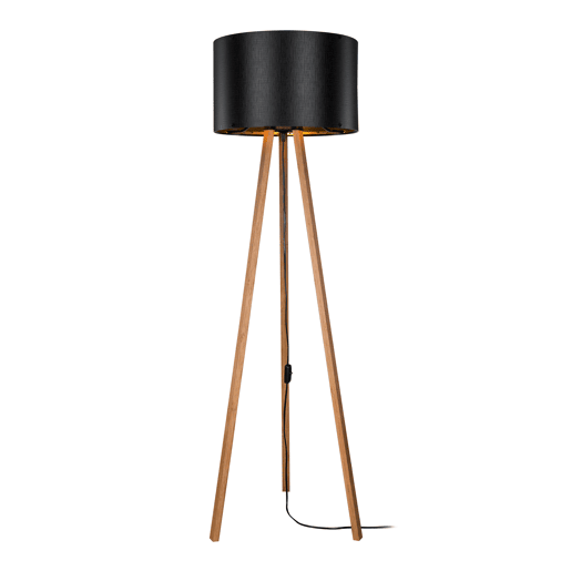 Candeeiro de pé Keynes 1xE27 20 W MDF PVC têxtil 21 x 37 cm bambu  preto lux.pro.